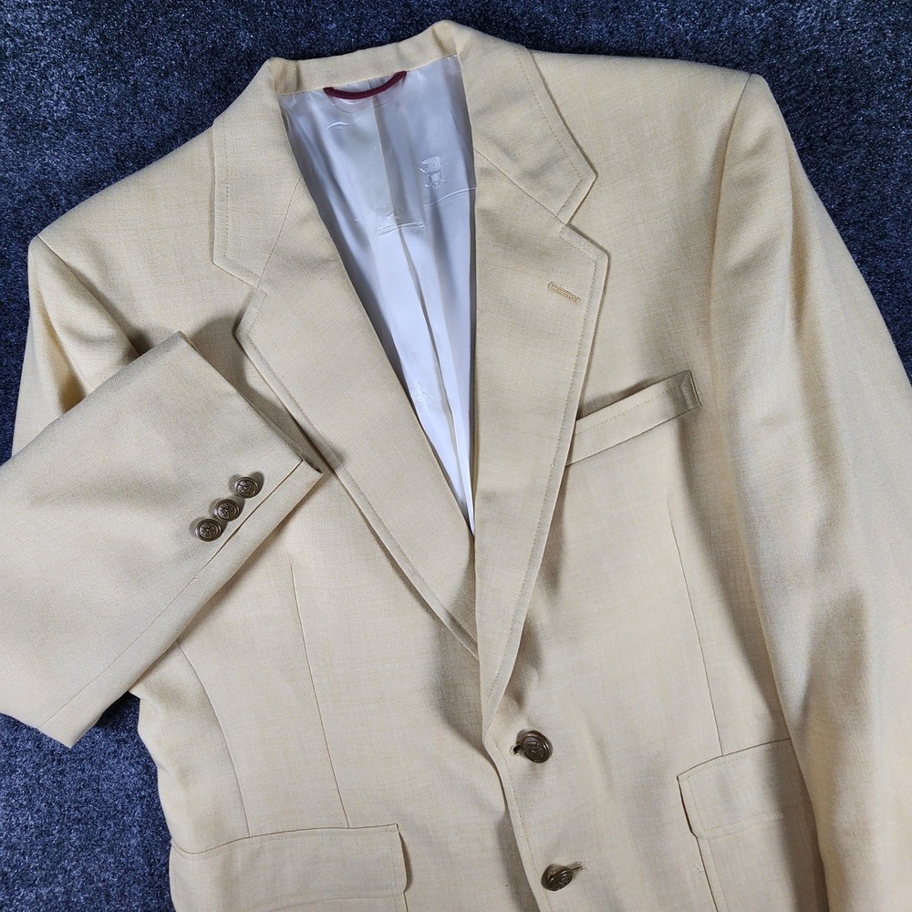 VTG Jack Nicklaus Golden Bear Sport Coat Mens 42R Yellow Blazer Shulman's - Picture 2 of 15